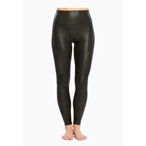 Spanx Women's Size Small Faux Leather Moto Leggings Black